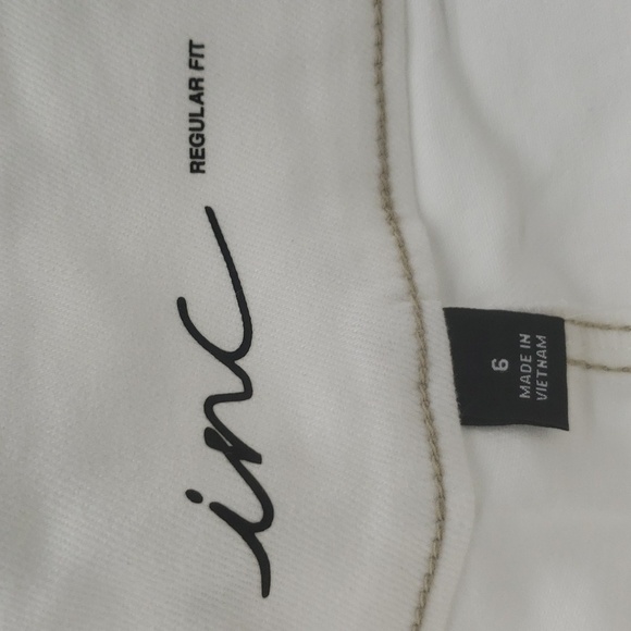 1577- INC Women's Casual Pants White Cropped Wide Leg Stretch Size 6 NWT - Picture 5 of 12